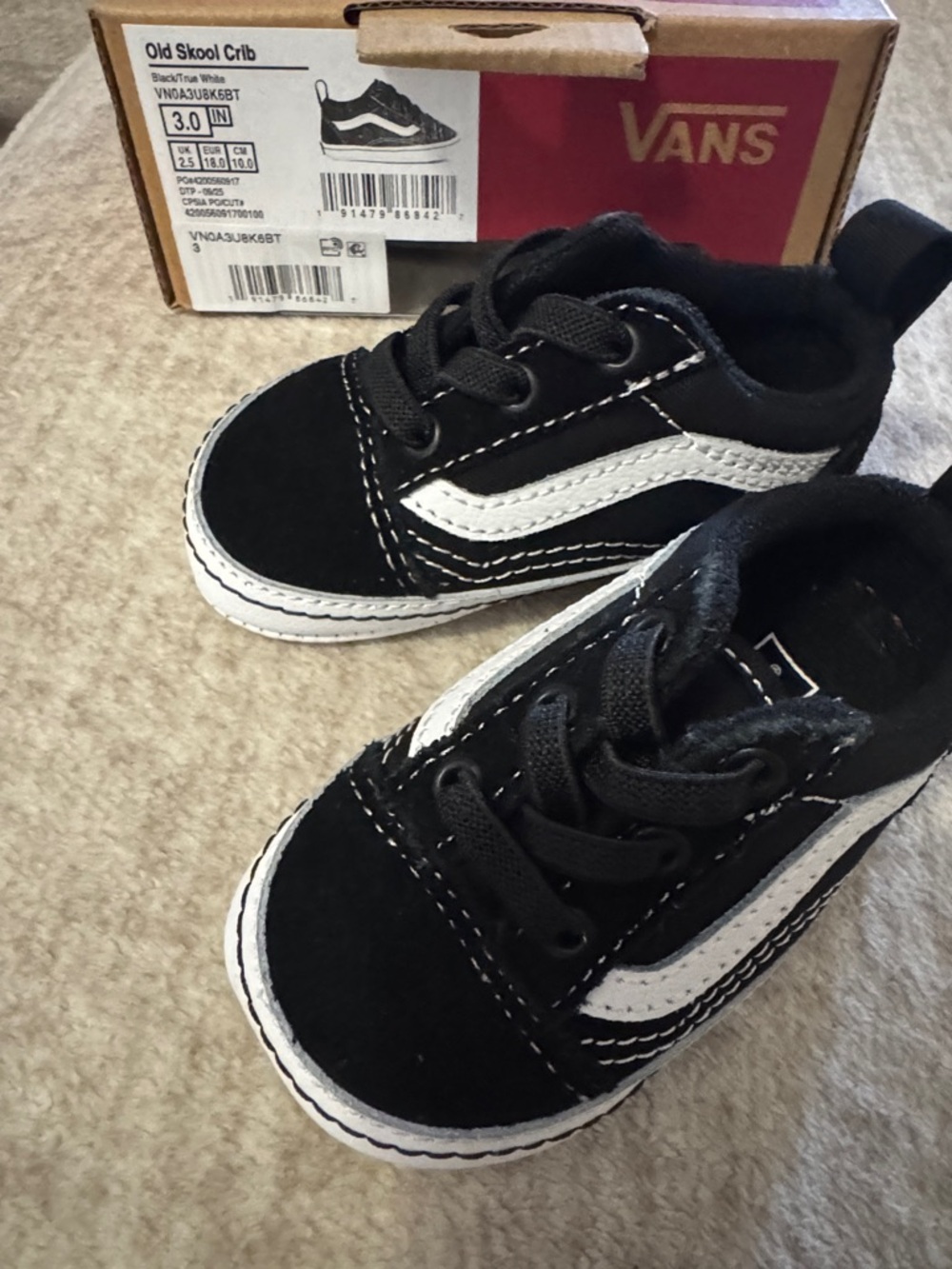 Vans Black & White Old Skool Baby Walker Shoes